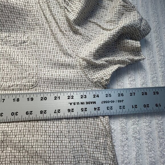 Patrick James West Coast Classic Mens Geometric Print Shirt XXL Ivory Silk Blend - Picture 6 of 7